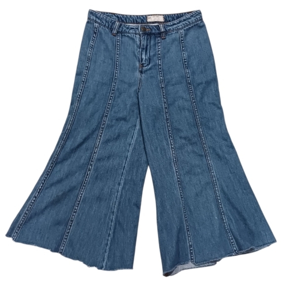 Free People Gilmore Ultra Wide Leg Jeans CROPPED - Picture 3 of 10